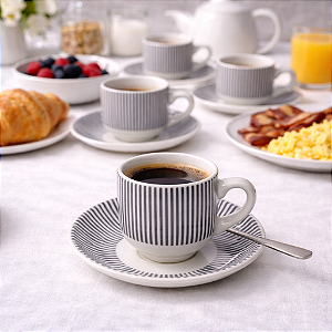 JOGO DE XICARA CAFÉ PORCELANA E PIRES  LISBOA HAUSKRAFT C/12 PCS 90ML