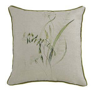 CAPA DE ALMOFADA COM BORDA GRACE ESTAMPA 1 043X043CM VERDE/BEGE