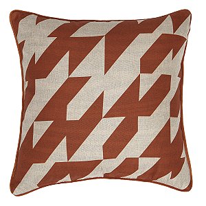 CAPA DE ALMOFADA COM BORDA SELENA ESTAMPA 1  BEGE/LARANJA - JOLITEX