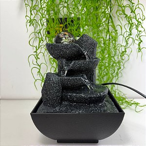 Fonte Decorativa Esfera 3 Quedas com LED – Bivolt | 13x13x18cm