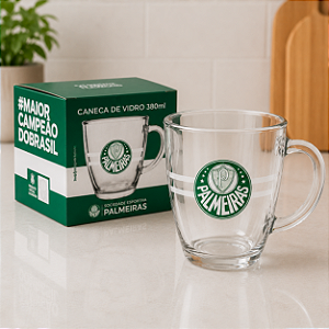 CANECA XICARA DE VIDRO CONICA PALMEIRAS 380ML ALLMIX