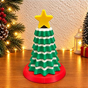 Árvore De Natal Infantil 17cm Monta E Desmonta Brinquedo Verde E Branco