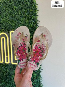 Kit 12 Pares Chinelo Infantil Havaianas Silk Menina Sandalia de dedo Kids Atacado