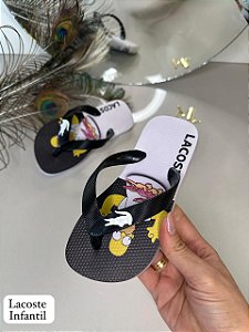 Kit 12 Pares Chinelo Infantil Lacoste Menino Sandalia de dedo Kids Atacado