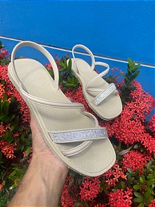 Kit 12 Pares Sandalia Feminina Strass Brilho Rasteirinha Traseira Slide Atacado