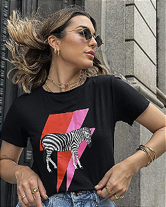 Blusa T-Shirt Estampas Relâmpago Zebra