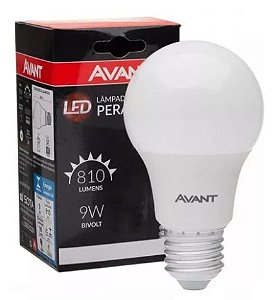 KIT 10 Lâmpada Led Bulbo Pêra 9w 6500k Luz Branca E27 Avant