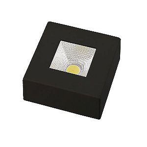 Kit 3 Spot Led Sobrepor Quadrado 5w Preto Luz Neutra Avant