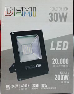 Kit 10 Projetor Refletor Led Aluminio 30W 6000k Biv Demi