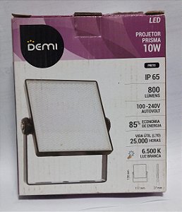 Refletor Projetor Led Prisma Alum 10W 6500k Biv Ip65 Demi