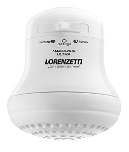 Chuveiro Elétrico de Parede Lorenzetti Maxi Ducha Ultra Branco 4.6kw
