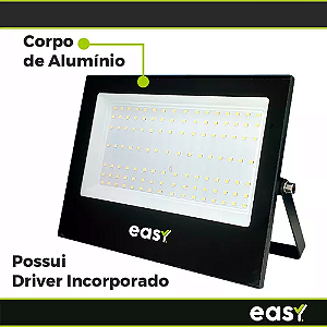 KIT 4 REFLETOR LED FRIO 6500K 200W BIV PRO D´AGUA  EASY