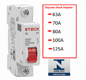 Disjuntor Steck Monopolar 63, 70, 80, 100, 125 Curva C