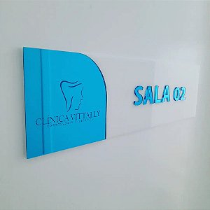 Placa De Porta Indicativa Acrilico Espelhado 30x15 - Kit com 5 unidades
