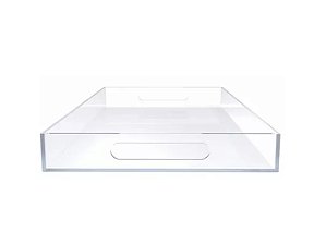 Bandeja De Acrilico Retangular Transparente 40x25x6cm
