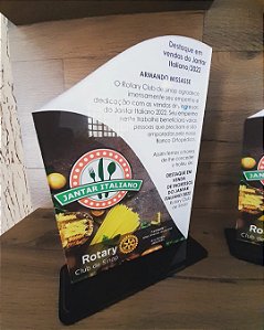 Troféu De Homenagem em Acrílico