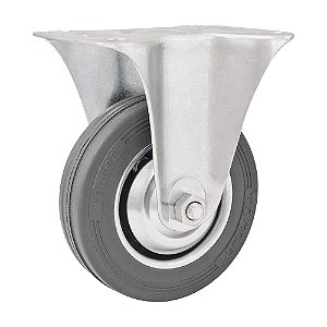 RODÍZIO RODA FIXO BORRACHA CINZA 4" 101MM 60KG LEVE
