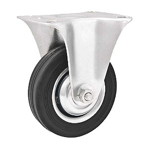 RODÍZIO RODA FIXO BORRACHA MACIÇA PRETA 5" 127MM 100KG LEVE