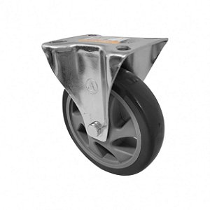 RODÍZIO RODA FIXO PVC CINZA REFORÇADO MÓVEIS 5" 125MM