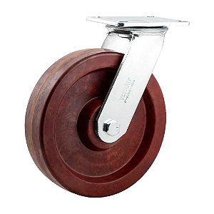 RODÍZIO RODA GIRATÓRIO CELERON MARROM 8" 203MM 600KG