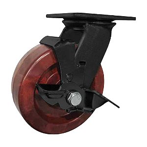 RODÍZIO RODA GIRATÓRIO FREIO CELERON MARROM 6" 152MM 400KG