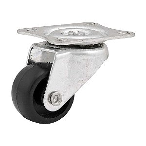 RODÍZIO RODA GIRATÓRIO PVC PRETA 1 25MM 10KG LEVE