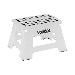 BANQUETA PLÁSTICA DOBRÁVEL BRANCA VONDER 150KG ALTURA 220MM