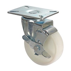 RODA RODÍZIO GIRATÓRIO FREIO NYLON 3 POLEGADA 75MM 70KG