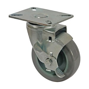 RODÍZIO RODA GIRATÓRIO FREIO PVC BP 4 POLEGAD 100MM GL412BPF