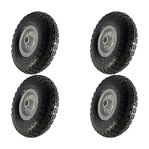 KIT 4 UN RODA PNEUM. AJAX CARGO 3.50-4 - 4L ARO ALUM. 7/8"