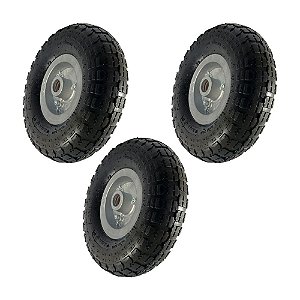 KIT 3 UN RODA PNEUM. AJAX CARGO 3.50-4 - 4L ARO ALUM. 7/8"