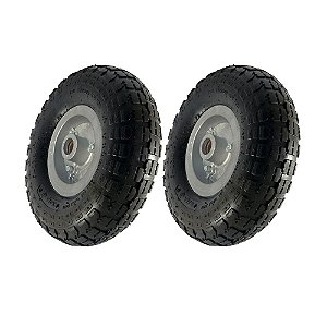KIT 2 UN RODA PNEUM. AJAX CARGO 3.50-4 - 4L ARO ALUM. 7/8"