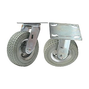 KIT FIXO E GIRATÓRIO RODIZIO RODA MACIÇA PU 6X2