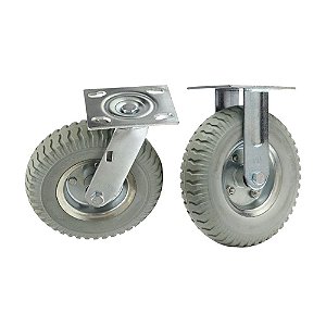 KIT FIXO E GIRATÓRIO RODIZIO 8X2 RODA MACIÇA PU 250X4