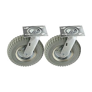 KIT 2 UN RODIZIO GIRATÓRIO 8X2 RODA MACIÇA PU 250X4