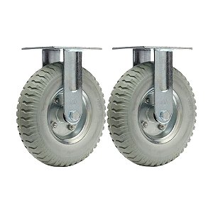 KIT 2 UN RODÍZIO FIXO 8X2 RODA MACIÇA PU 250X4