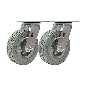 KIT 2 UN RODÍZIO GIRATÓRIO RODA MACIÇA PU 6X2