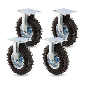 KIT 4 UN RODÍZIO FIXO 8X2 PNEUMÁTICO CARGO 250X4