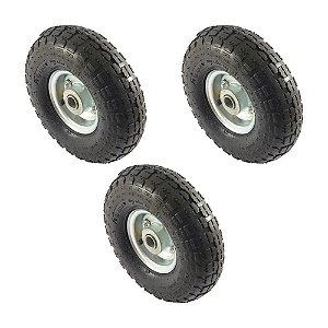KIT 3 UN RODA PNEUM. AJAX CARGO 3.50-4 - 4L - ROLAM. 3/4"