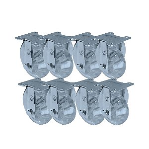KIT 8 UN RODA RODÍZIO FIXO GEL 3 POLEGADAS 75MM MÓVEIS