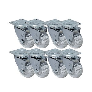 KIT 8 UN RODA RODÍZIO GIRATÓRIO GEL 2 POLEGADAS 50MM MÓVEIS