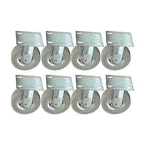 KIT 8 UN RODÍZIO FIXO RODA MACIÇA PU 6X2