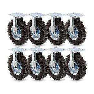KIT 8 UN RODÍZIO FIXO PNEUMÁTICO CARGO 250X4