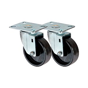 KIT 2 UN RODA RODÍZIO GIRATÓRIO POLIPROPILENO 3 POLEGADAS