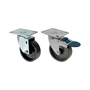 KIT 2 UN RODA RODÍZIO GIRATÓRIO FREIO TRAVA POLIPROPILENO 3"