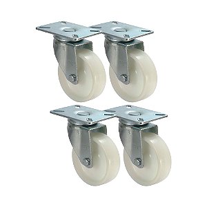 KIT 4 UN RODA RODÍZIO GIRATÓRIO NYLON 5 POLEGADA 130MM