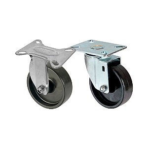 KIT 2 UN RODA RODÍZIO FIXO E GIRATÓRIO POLIPROPILENO 3 POL