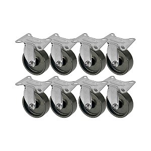 KIT 8 UN RODA RODÍZIO FIXO POLIPROPILENO 5" POLEGADAS PP