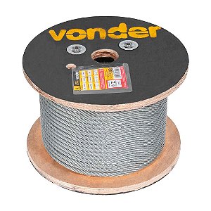 CABO DE AÇO VONDER FIBRA GALVANIZADO 6X19S 100M 9,53 mm 3/8”