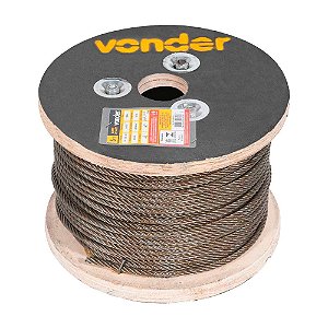 CABO DE AÇO VONDER FIBRA POLIDO 6X19S 100M 7,94 mm 5/16”
